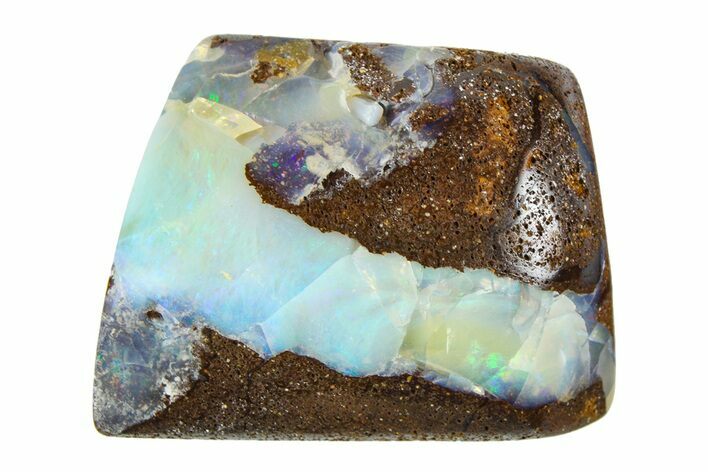 Colorful Polished Boulder Opal Specimen - Queensland, Australia #381806